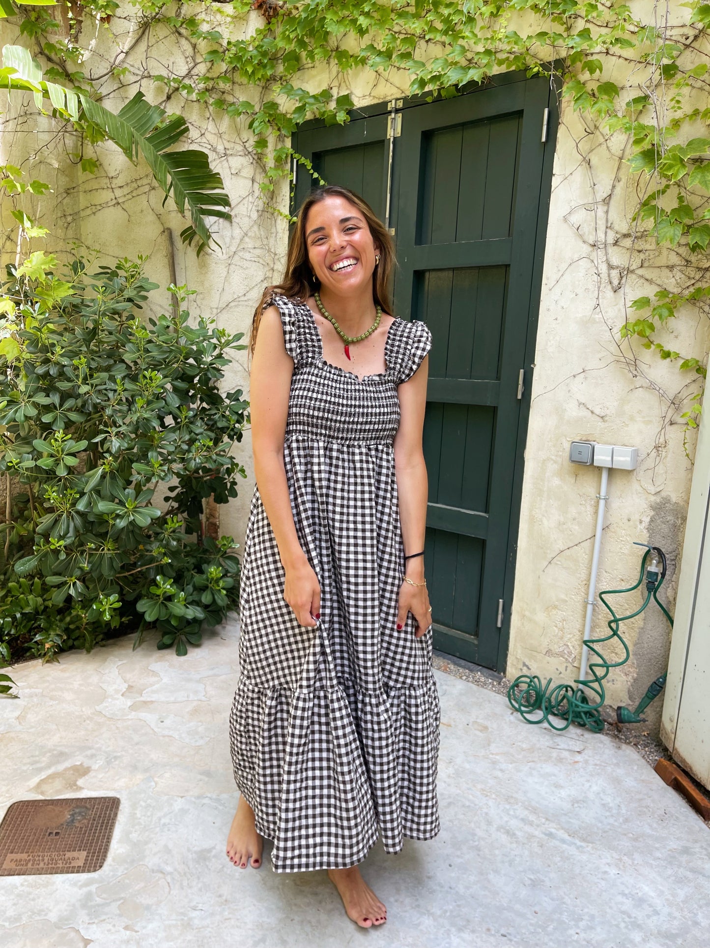 Vestido Amaia Vichy Marrón