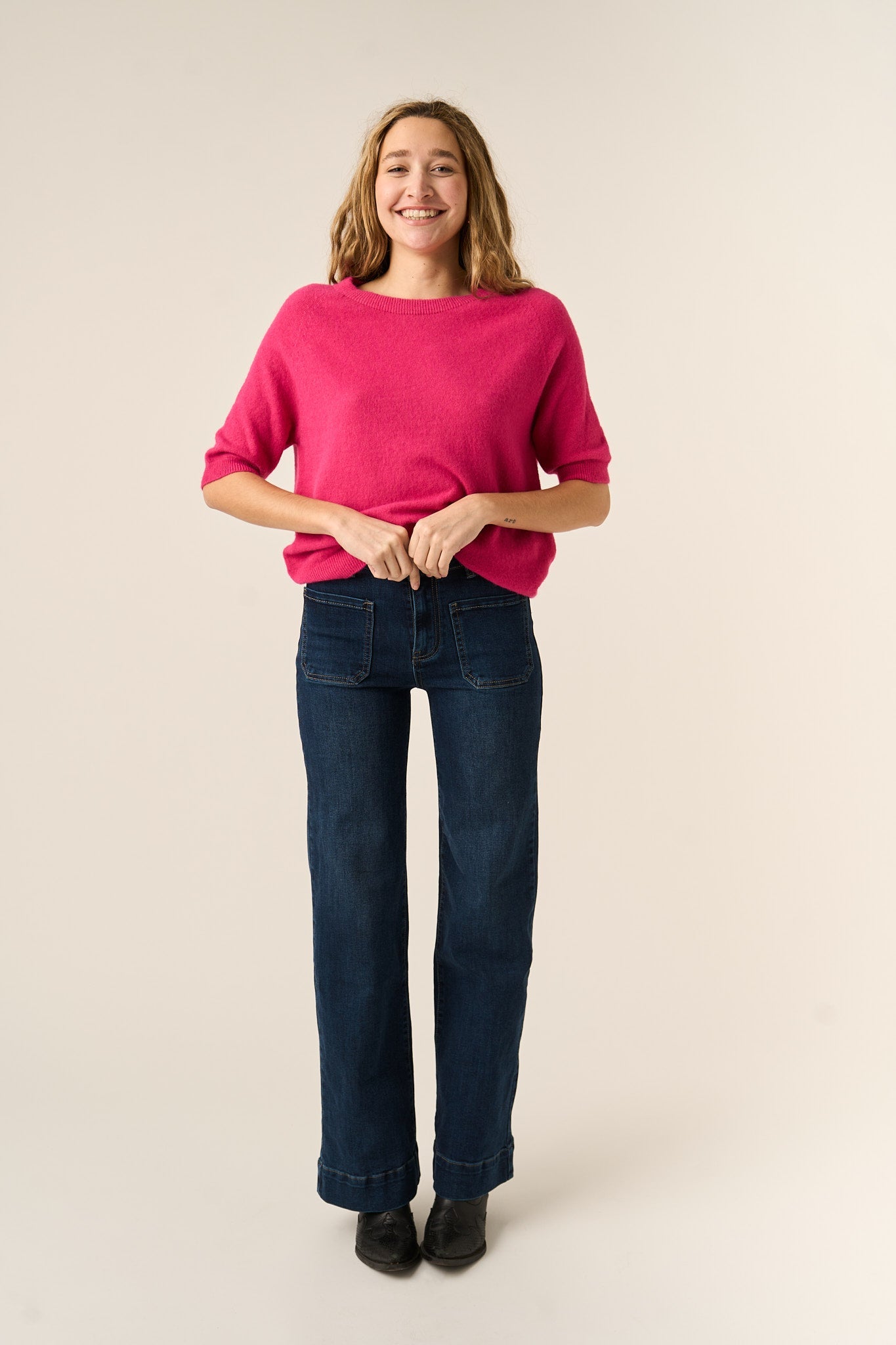 Camiseta Punto Fucsia