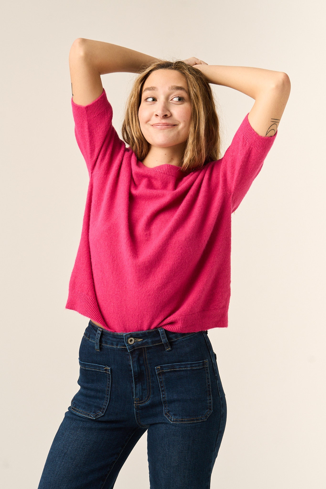 Camiseta Punto Fucsia
