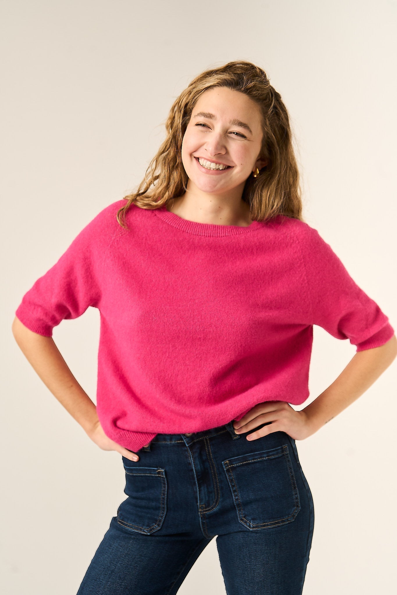 Camiseta Punto Fucsia