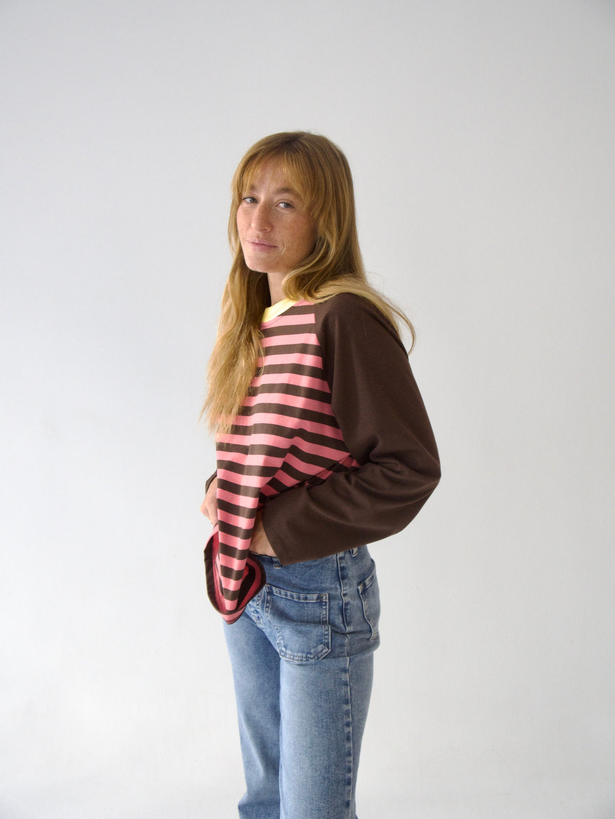 Camiseta Carla Marrón y Rosa