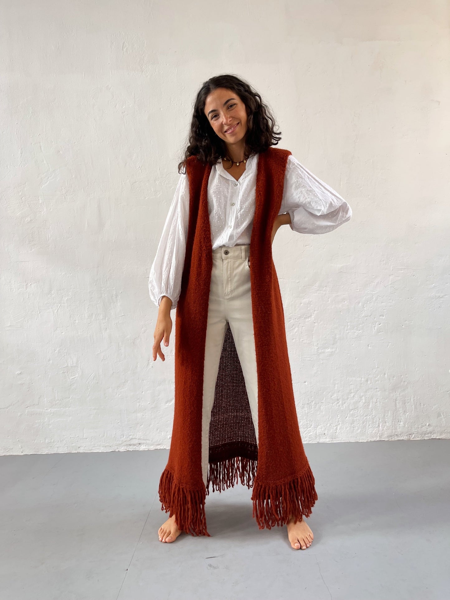 Tile Fringed Vest