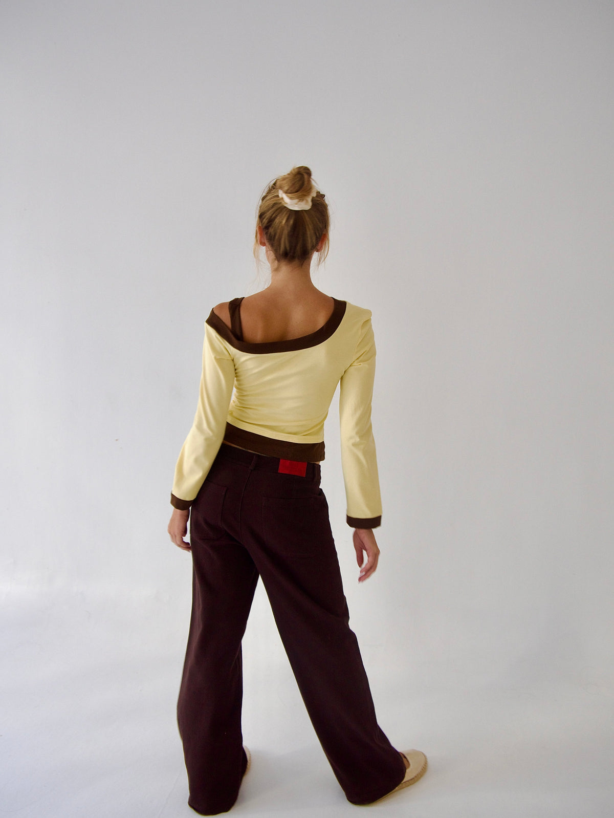 Camila top Brown and yellow