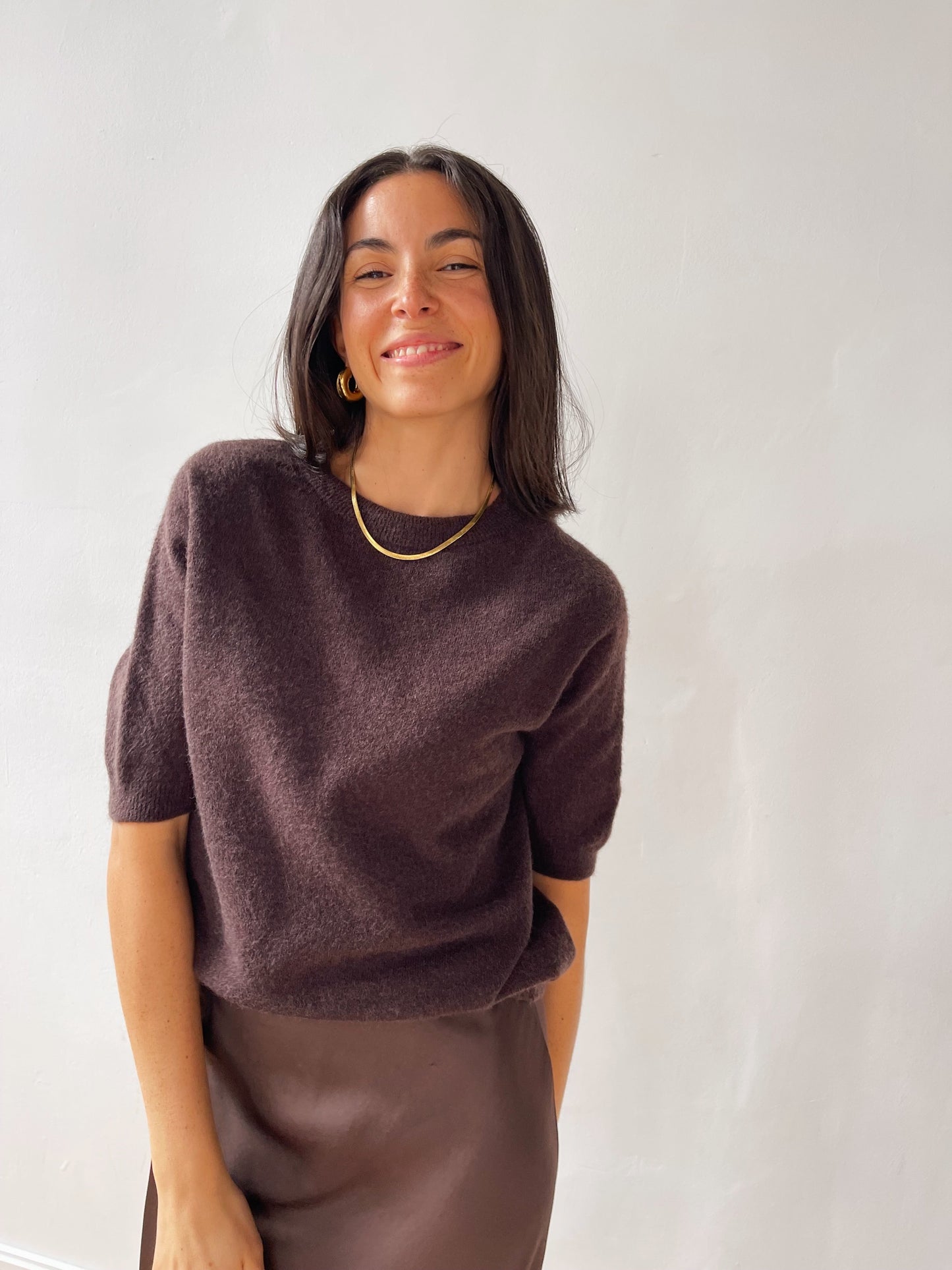 Camiseta Punto Marrón Chocolate