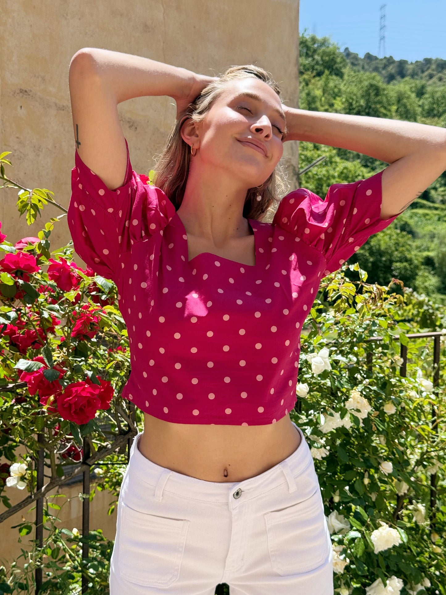 Blusa Carmi Lunares Burgundy