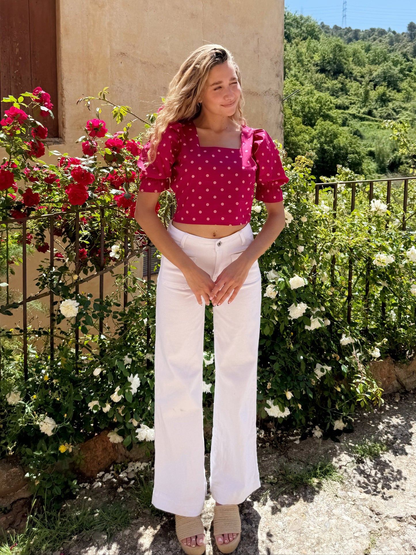 Blusa Carmi Lunares Burgundy