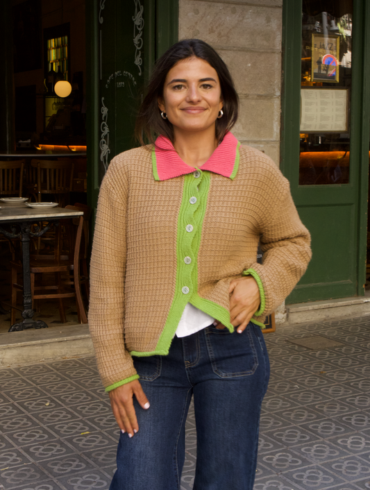 Cárdigan Tina Beige Algodón