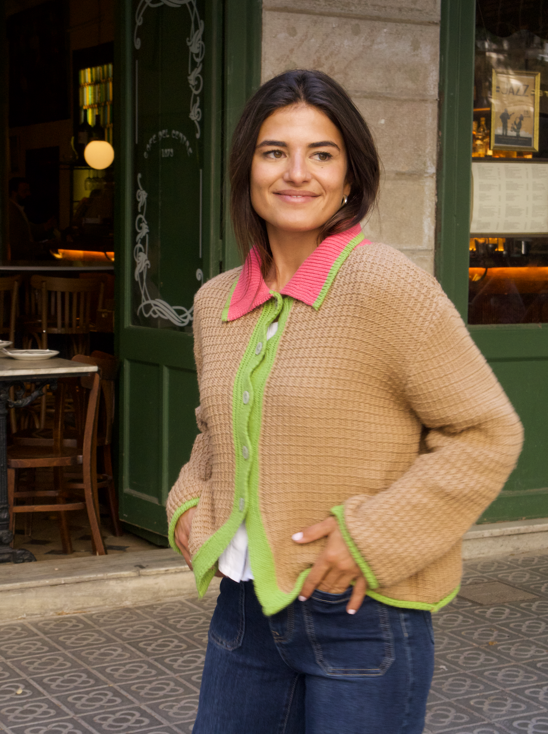 Cárdigan Tina Beige Algodón