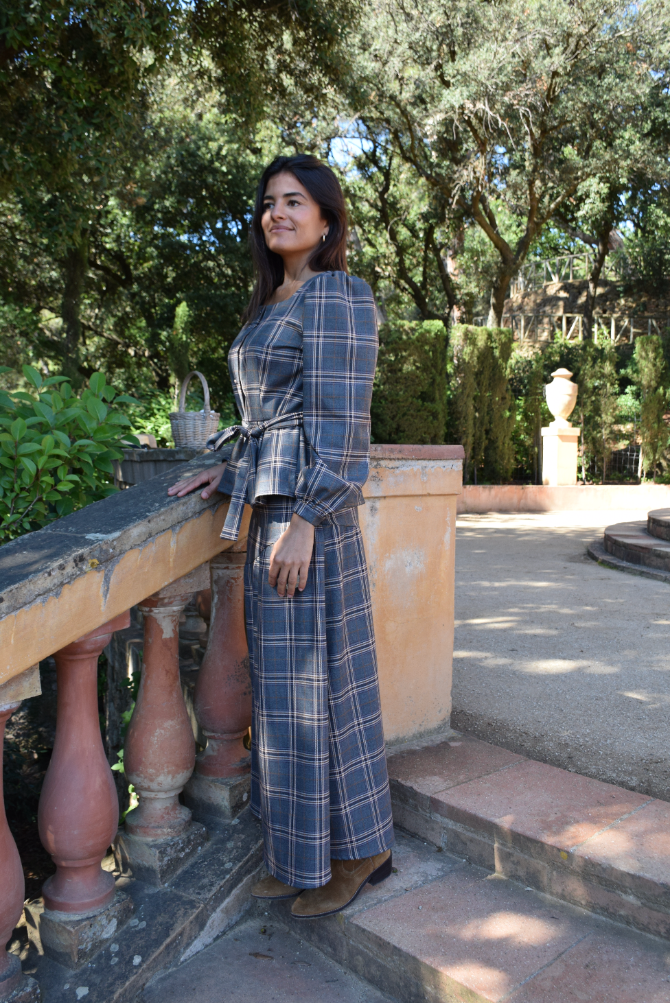 Falda Beth Cuadros Gris