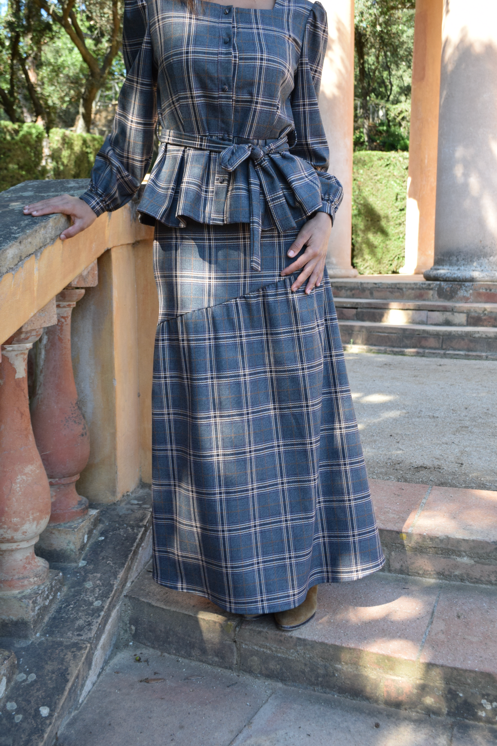 Falda Beth Cuadros Gris