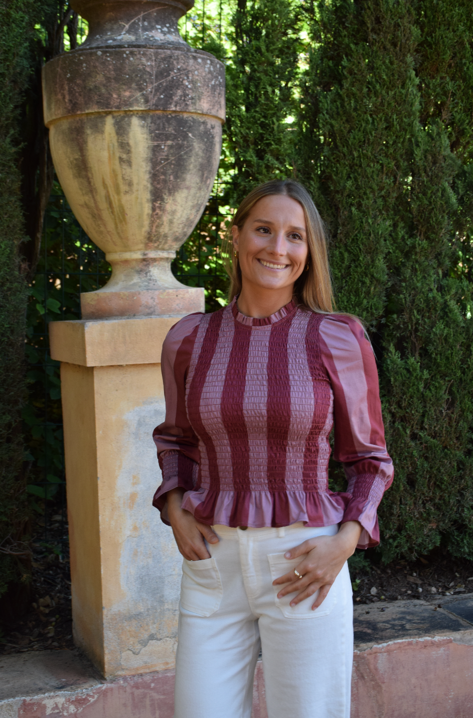 Blusa Chía Rayas Burgundy