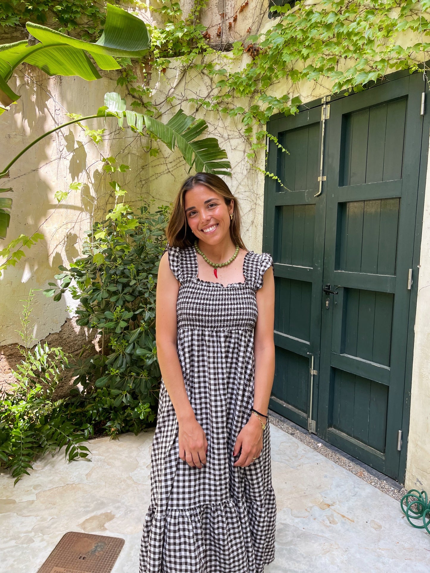 Vestido Amaia Vichy Marrón