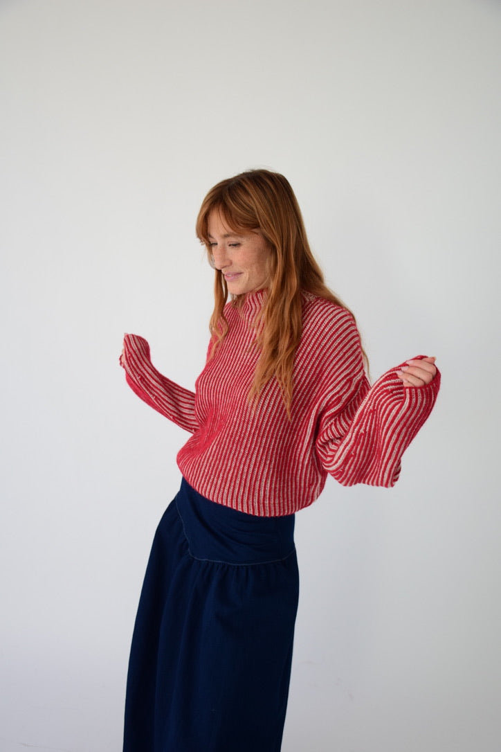 Jersey Rita Rojo y Beige