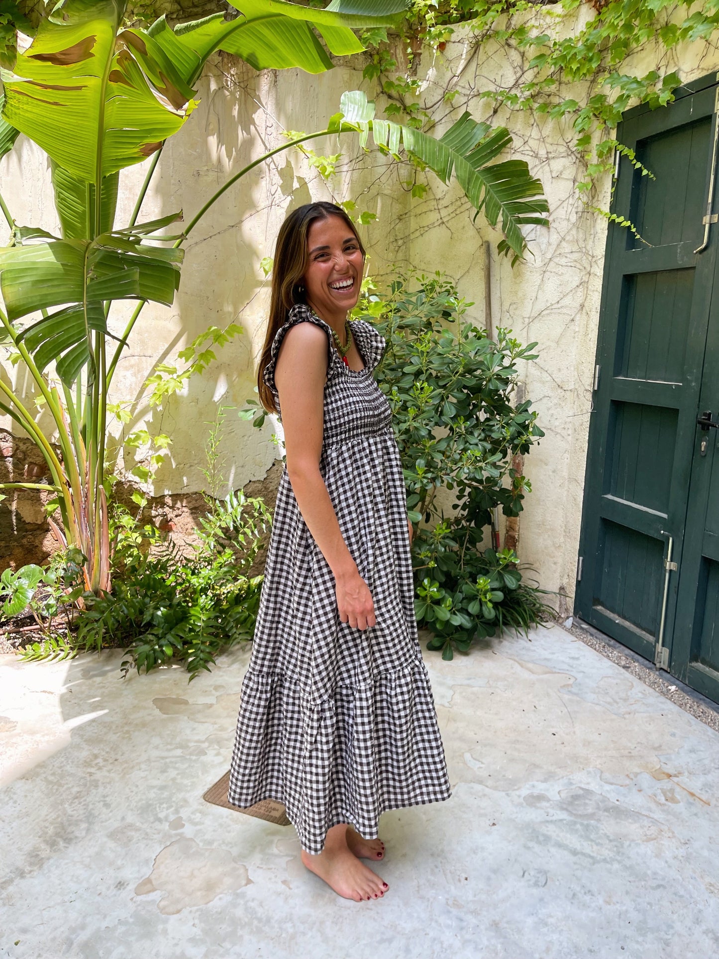 Vestido Amaia Vichy Marrón