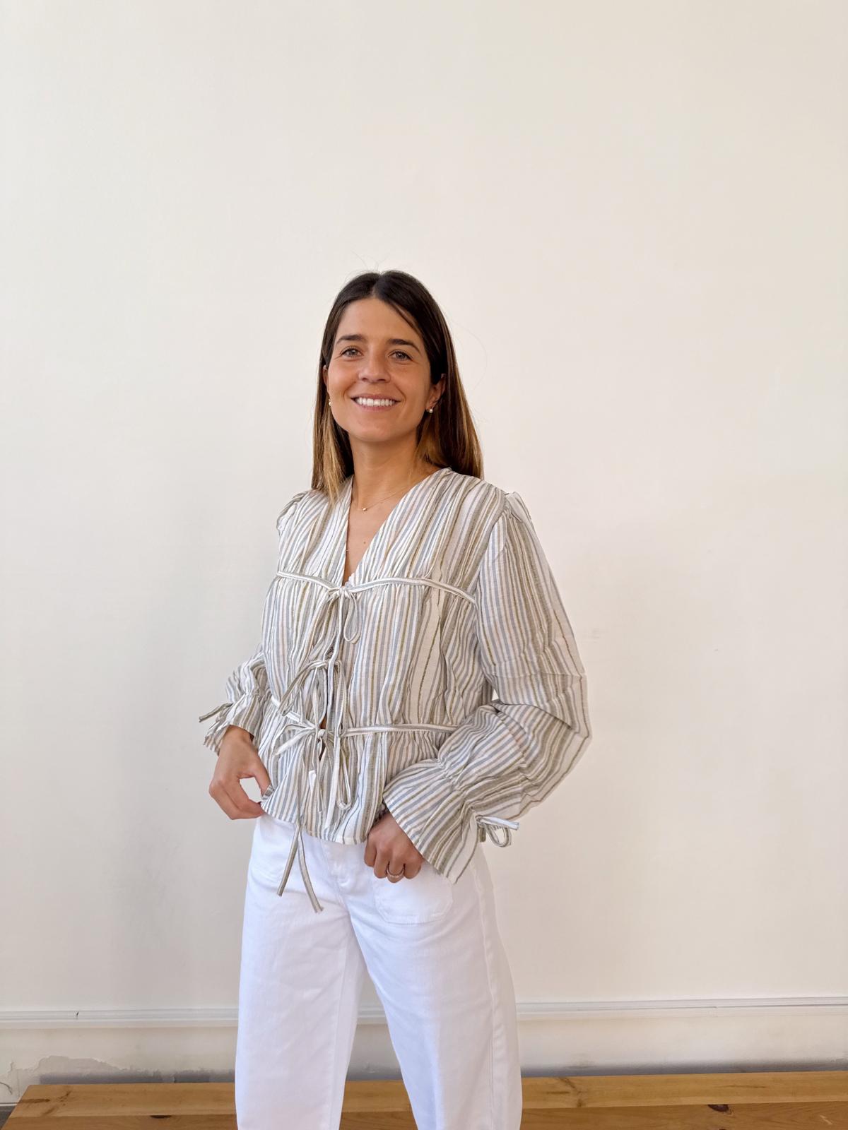 Blusa Lucía Rayas Azul