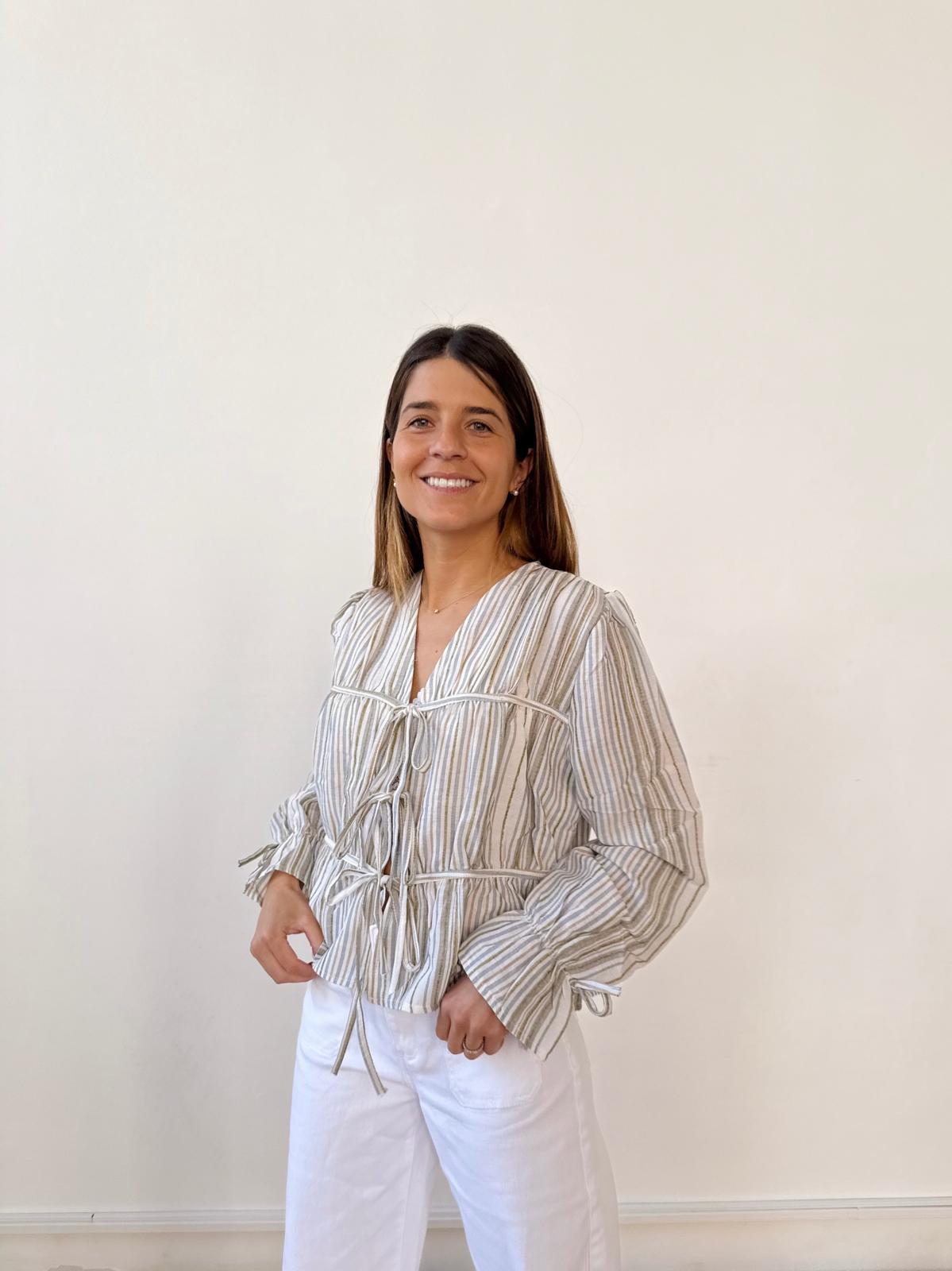 Blusa Lucía Rayas Azul