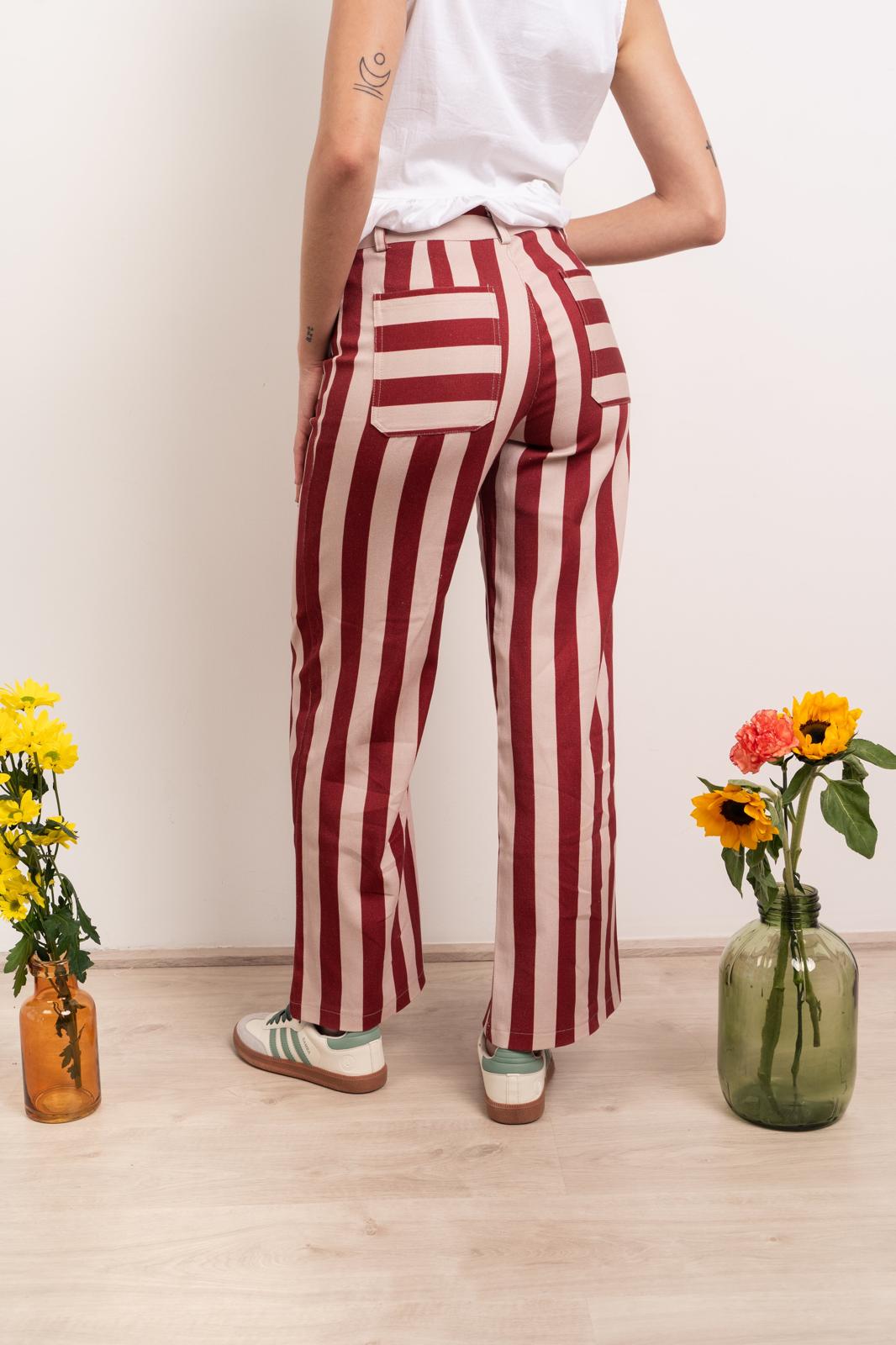 Jeans Valeria Rayas Burgundy