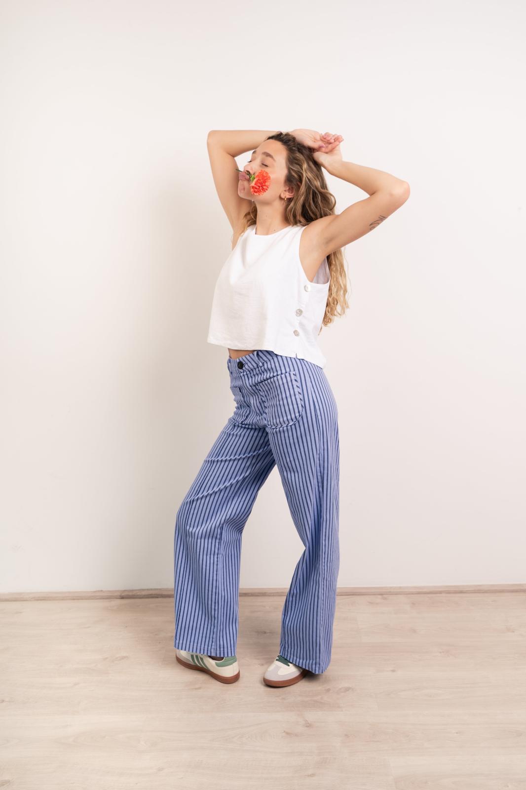 Jeans Maria Rayas Azul