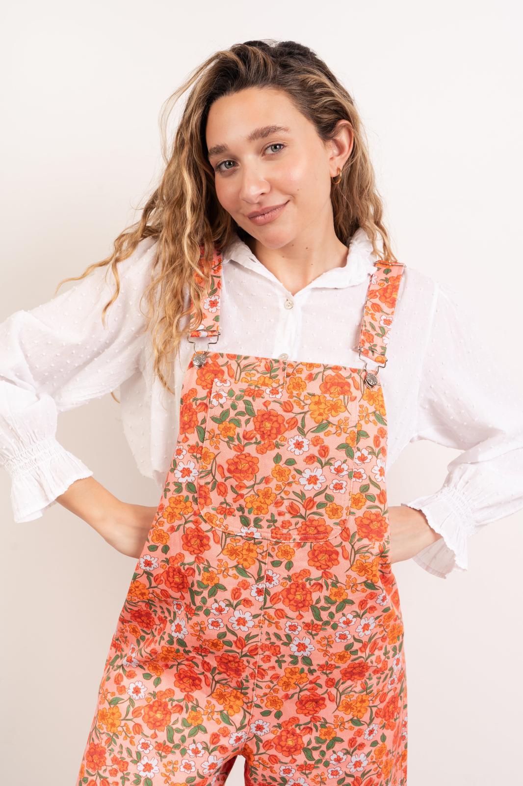 Peto Nina Flores Naranja