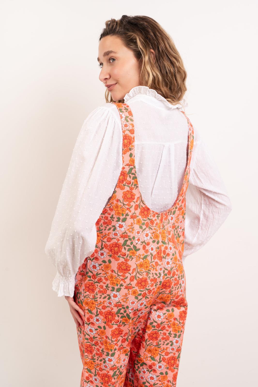 Peto Nina Flores Naranja