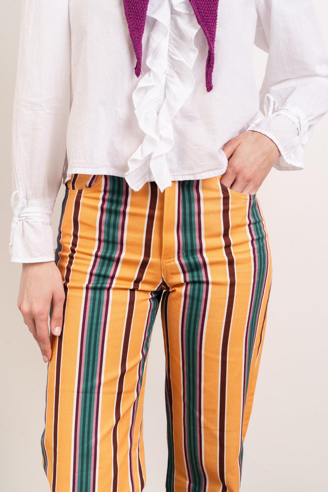 Inés Striped Yellow Jeans