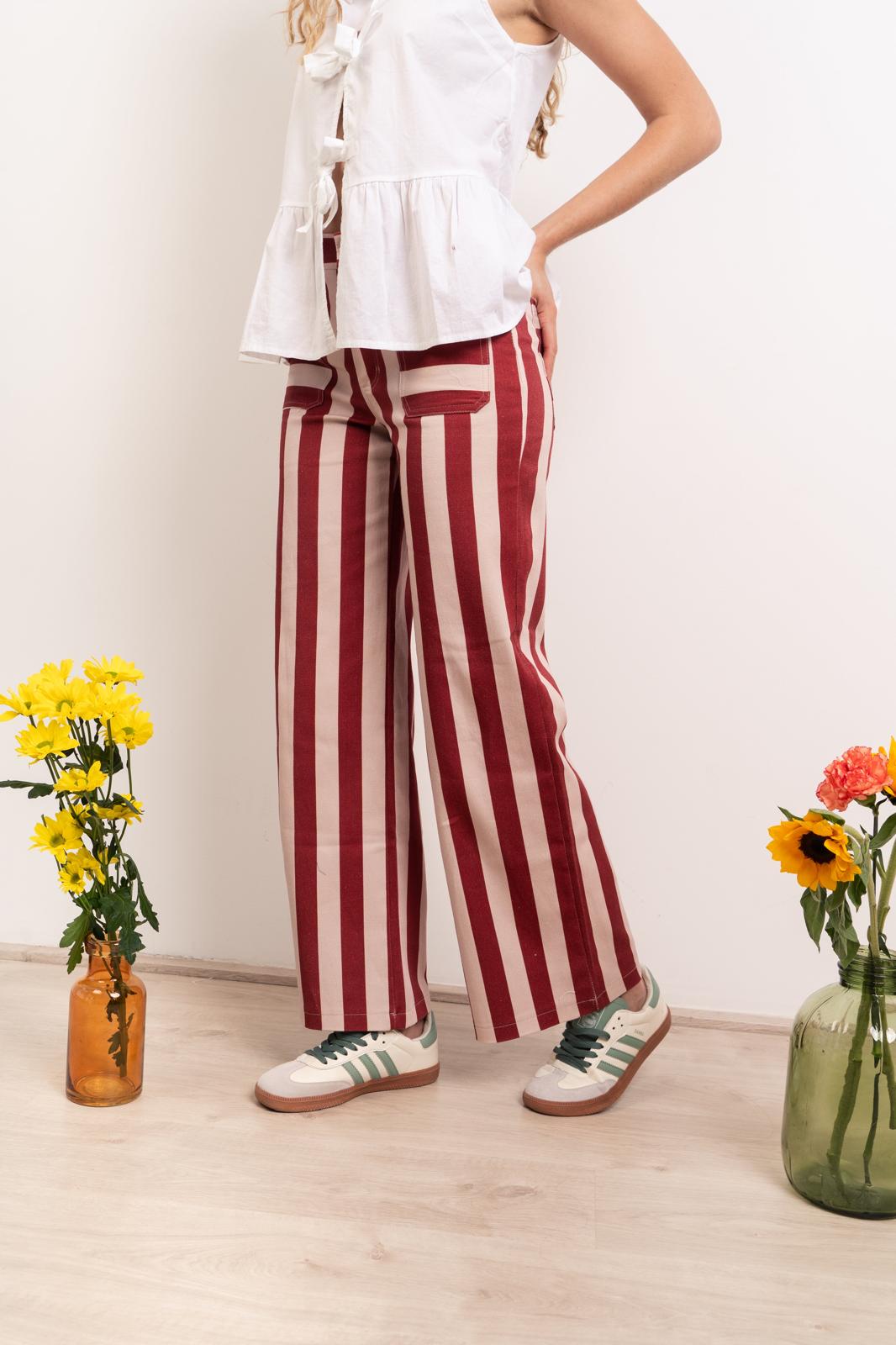 Jeans Valeria Rayas Burgundy