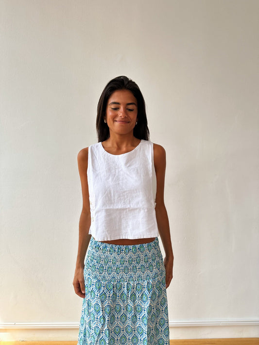 Top Claudia Blanco Lino