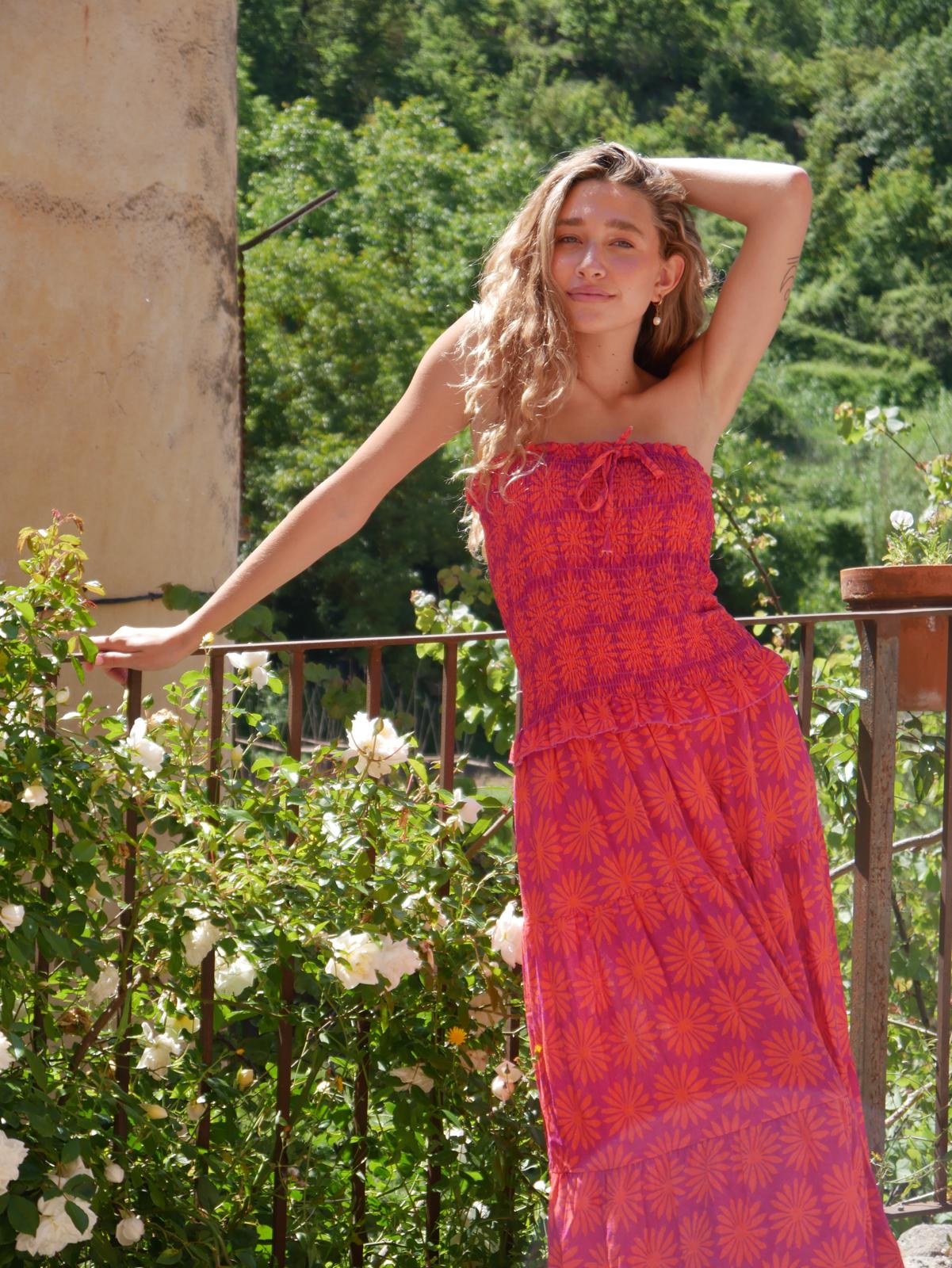 Vestido Casiopea Naranja Lino