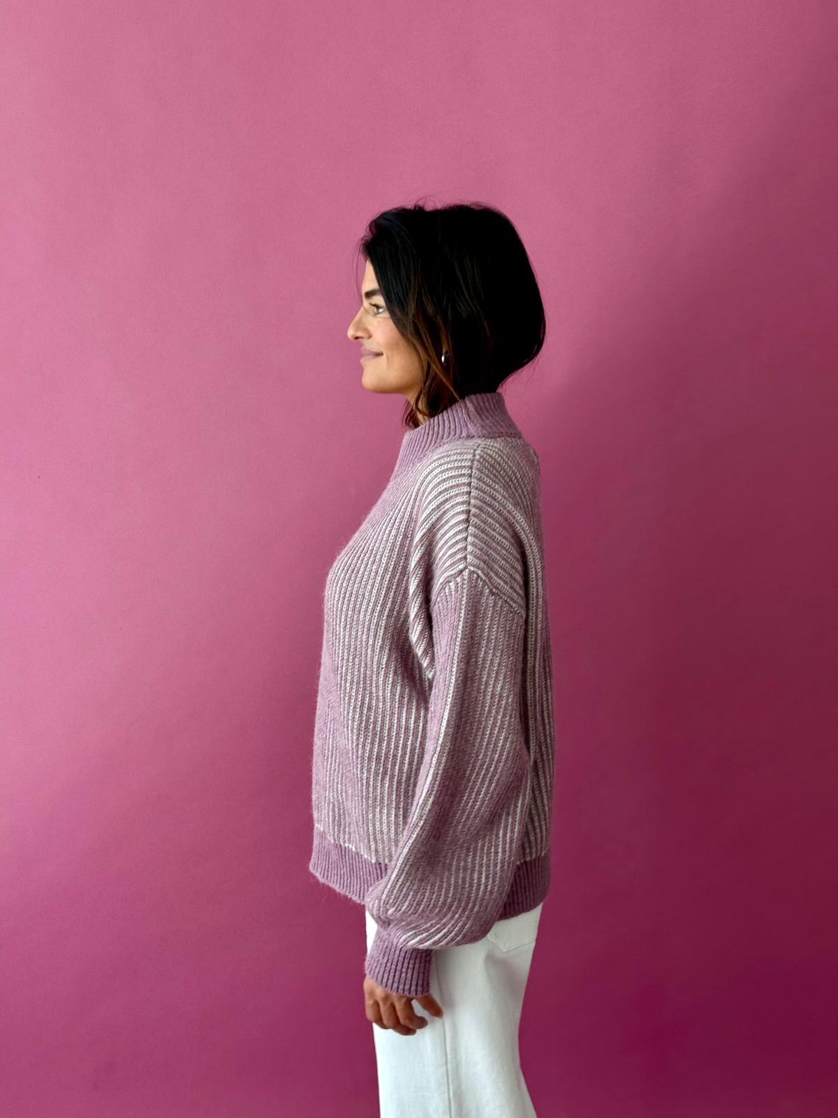 Jersey Emma Malva y Beige