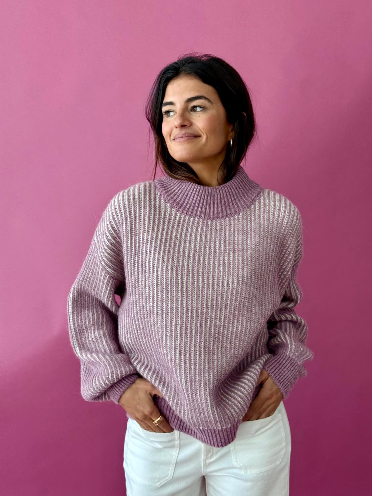 Jersey Emma Malva y Beige