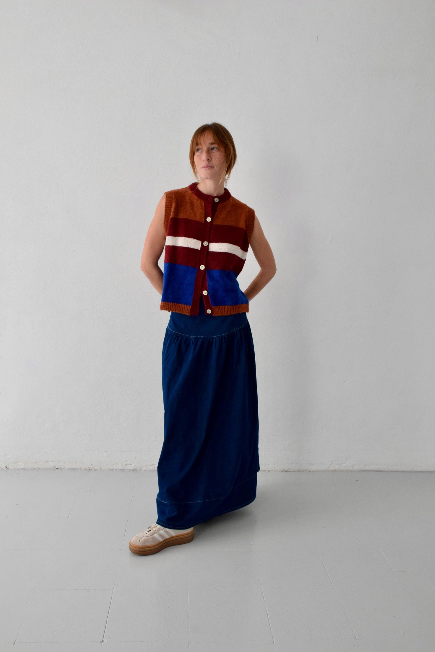 Emilia Blue and Terracotta Vest