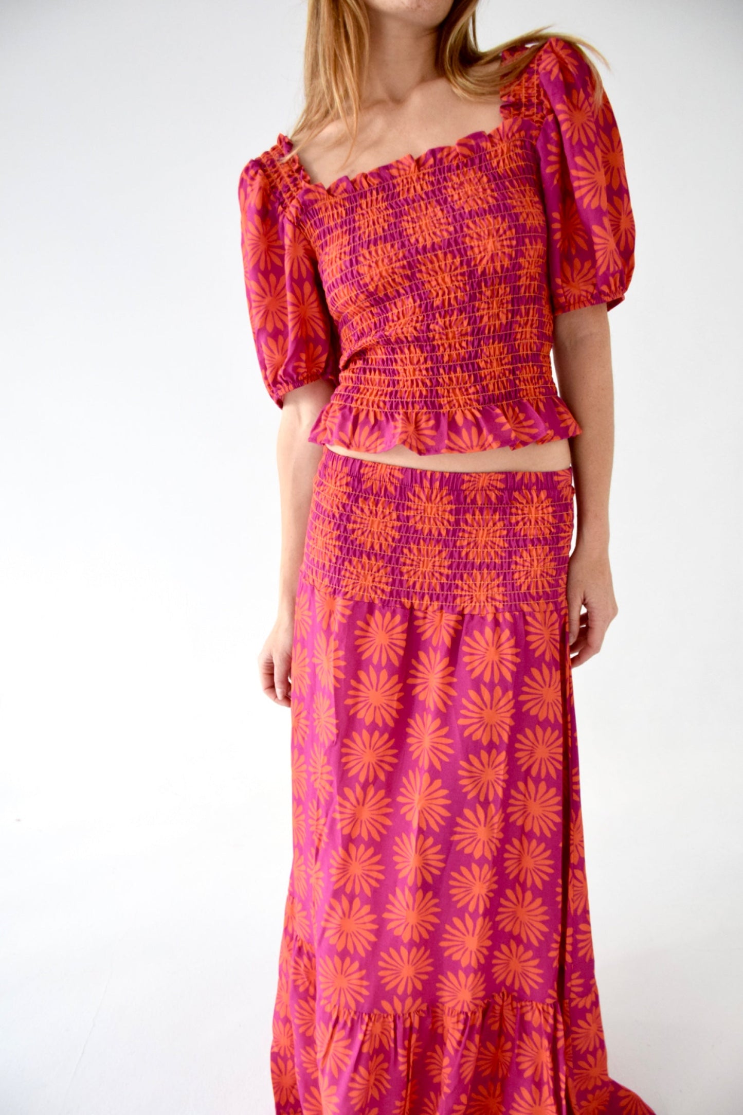 Falda Casiopea Rojo y Naranja