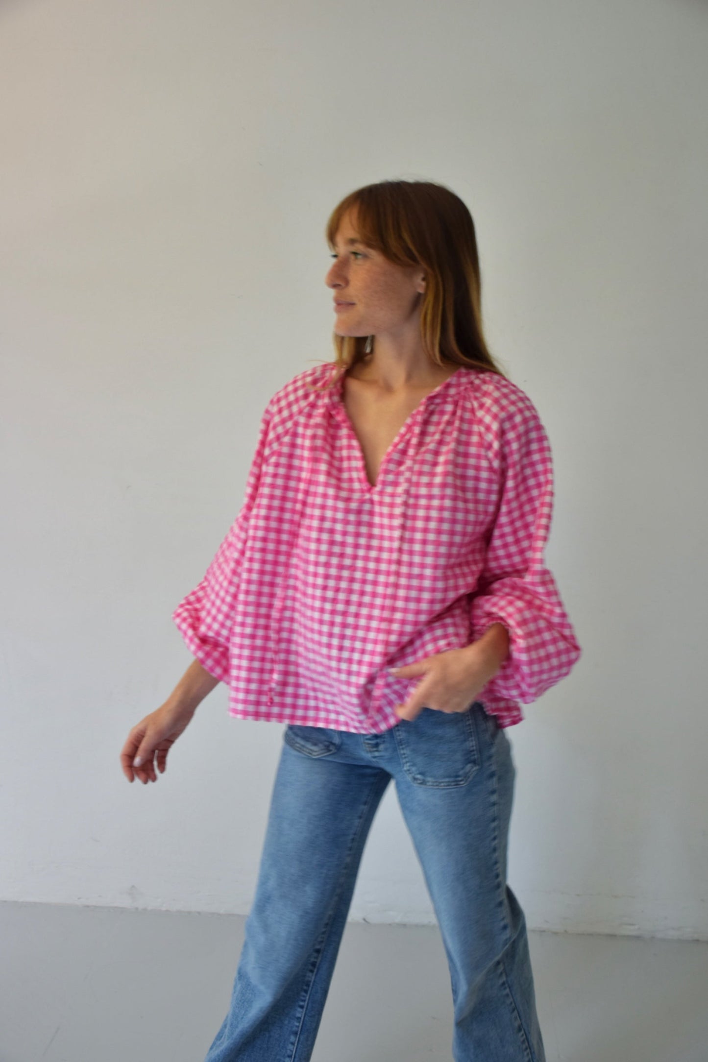 Blusa Matilde Vichy Fucsia