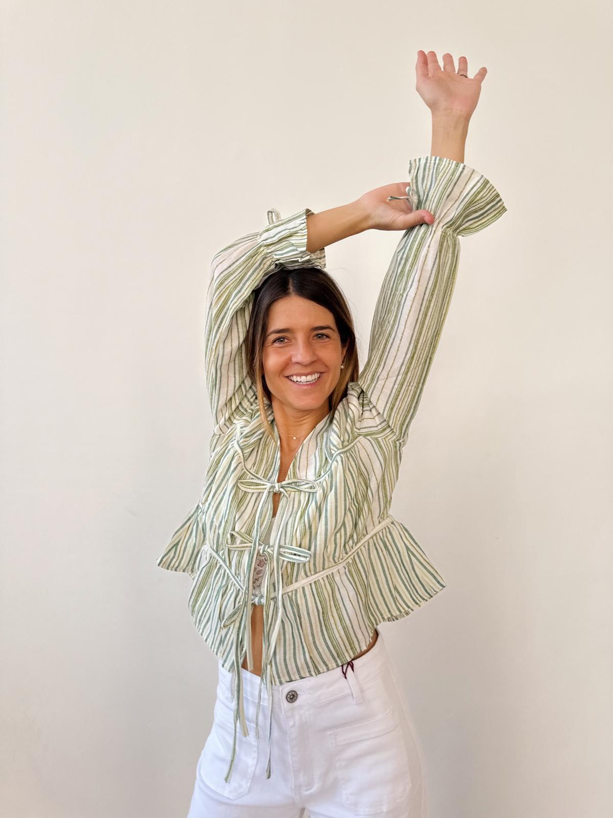 Blusa Lucía Rayas Verde