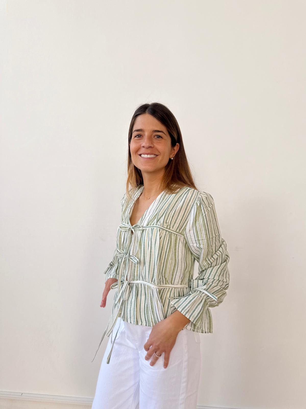 Blusa Lucía Rayas Verde