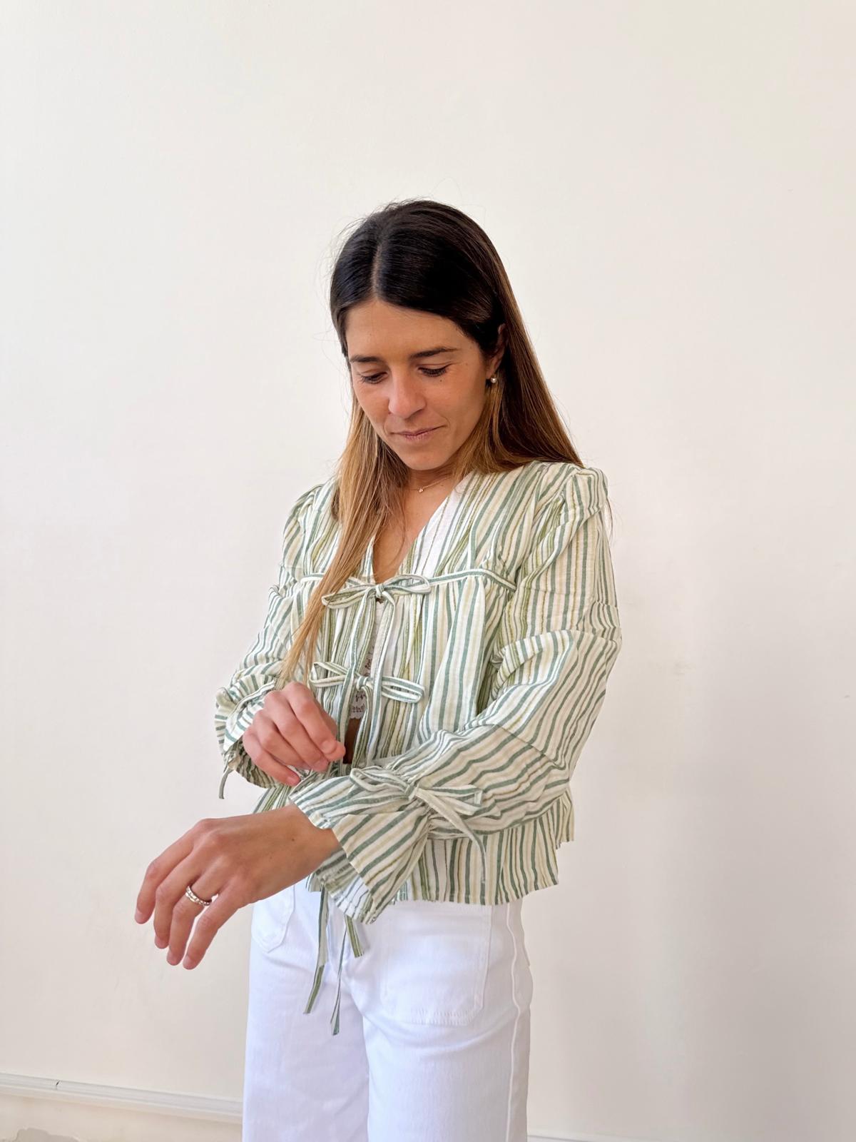 Blusa Lucía Rayas Verde