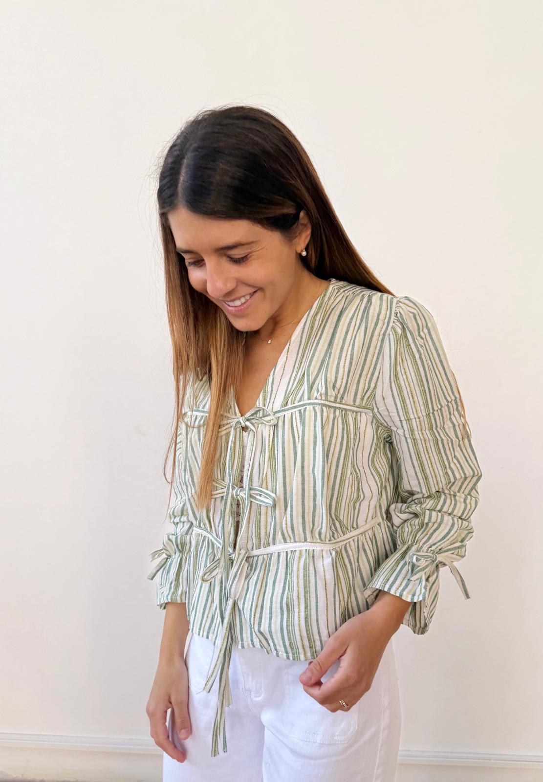 Blusa Lucía Rayas Verde