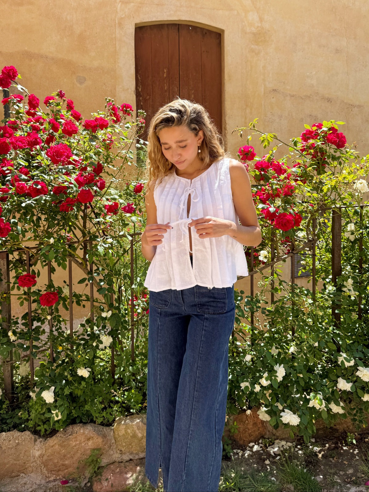 Top Gigi Blanco Lino