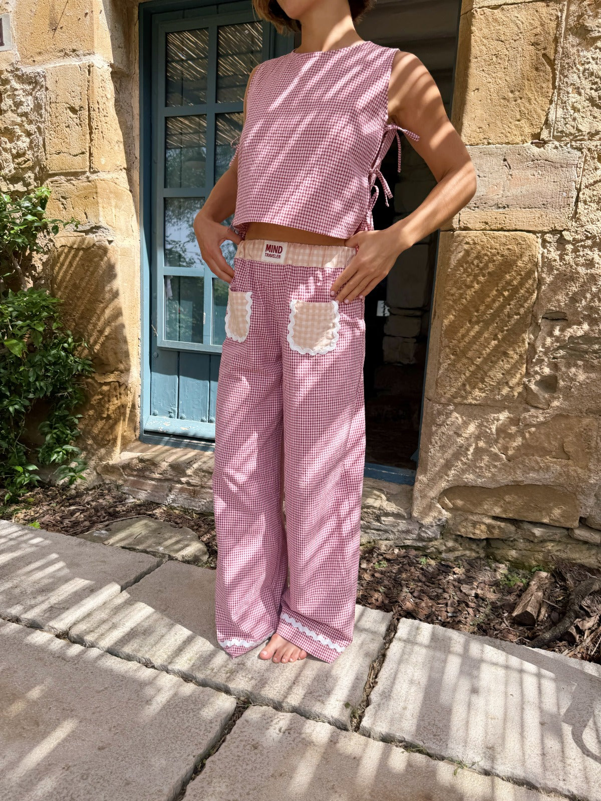 Pantalón Greta Granate y Amarillo