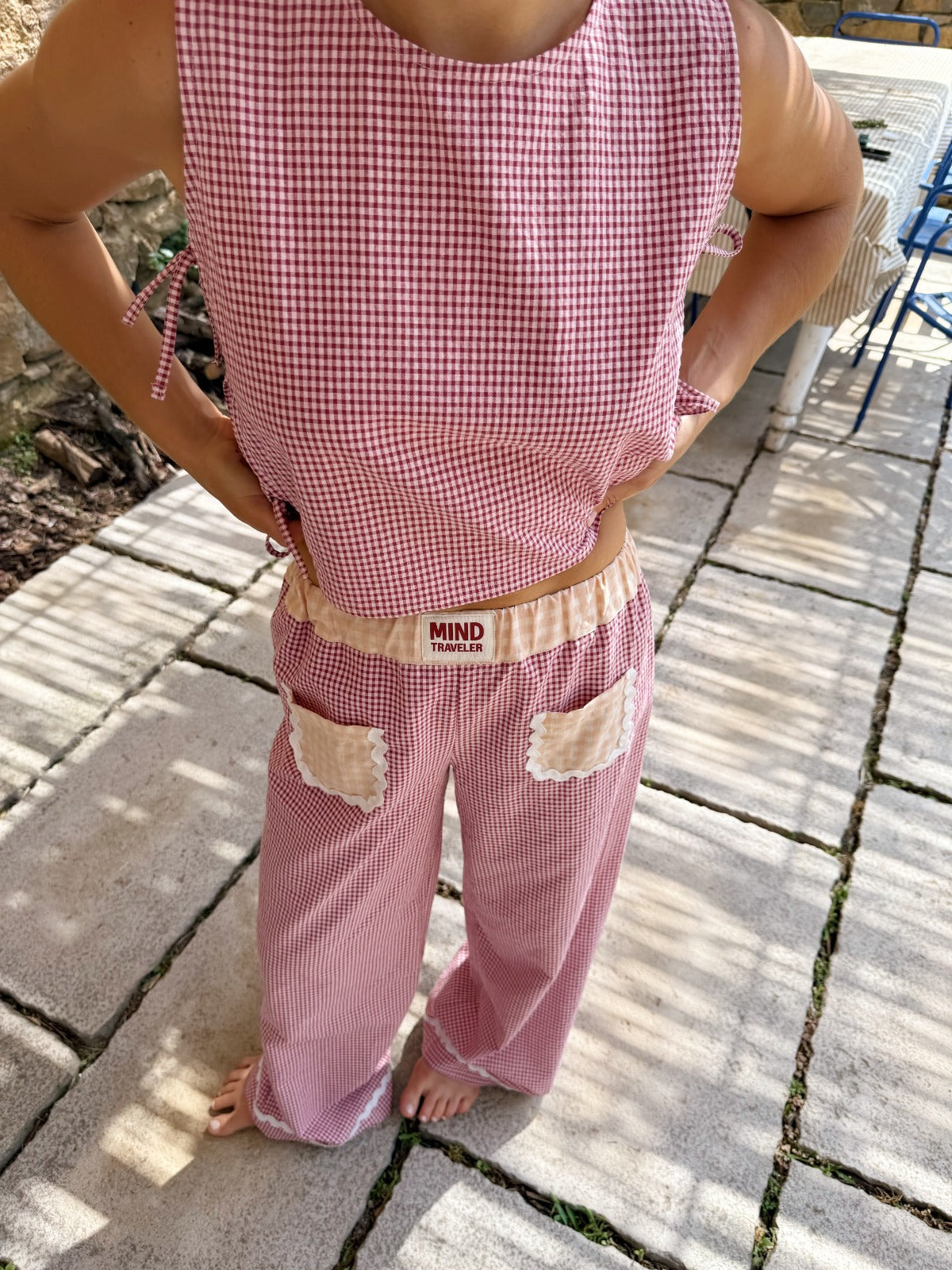 Pantalón Greta Granate y Amarillo