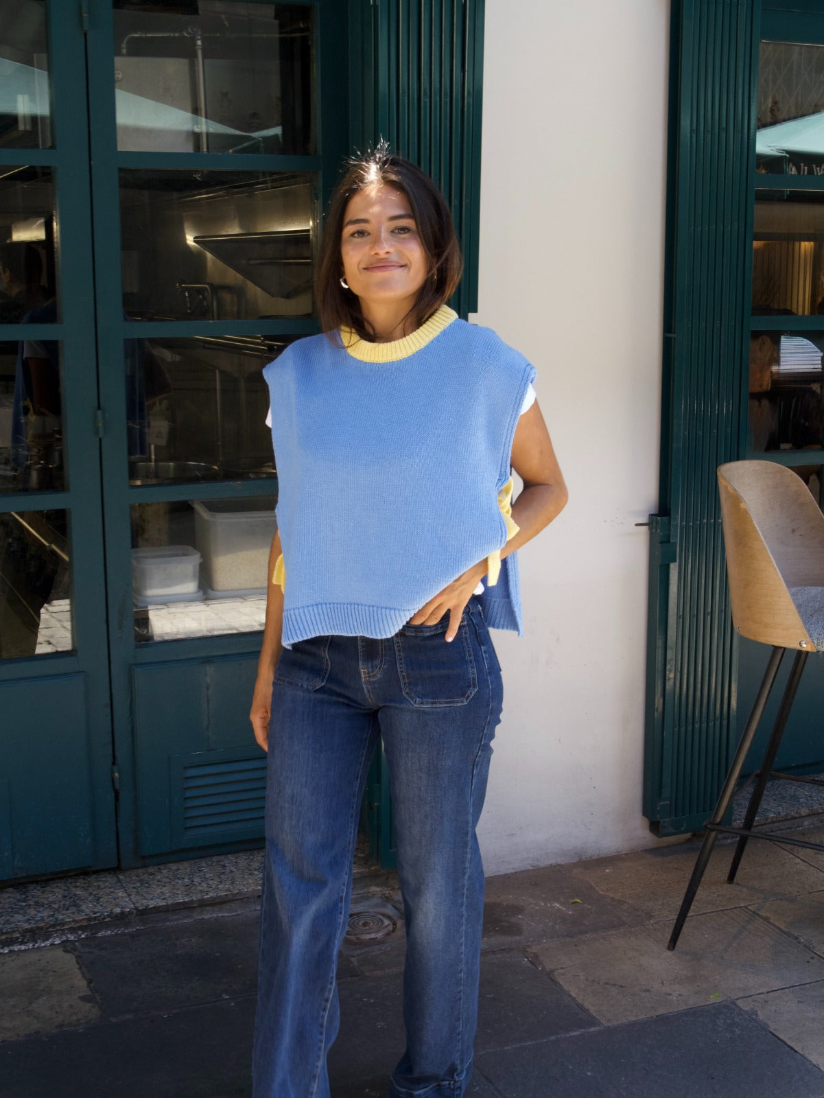 Chaleco Julieta Azul y Amarillo