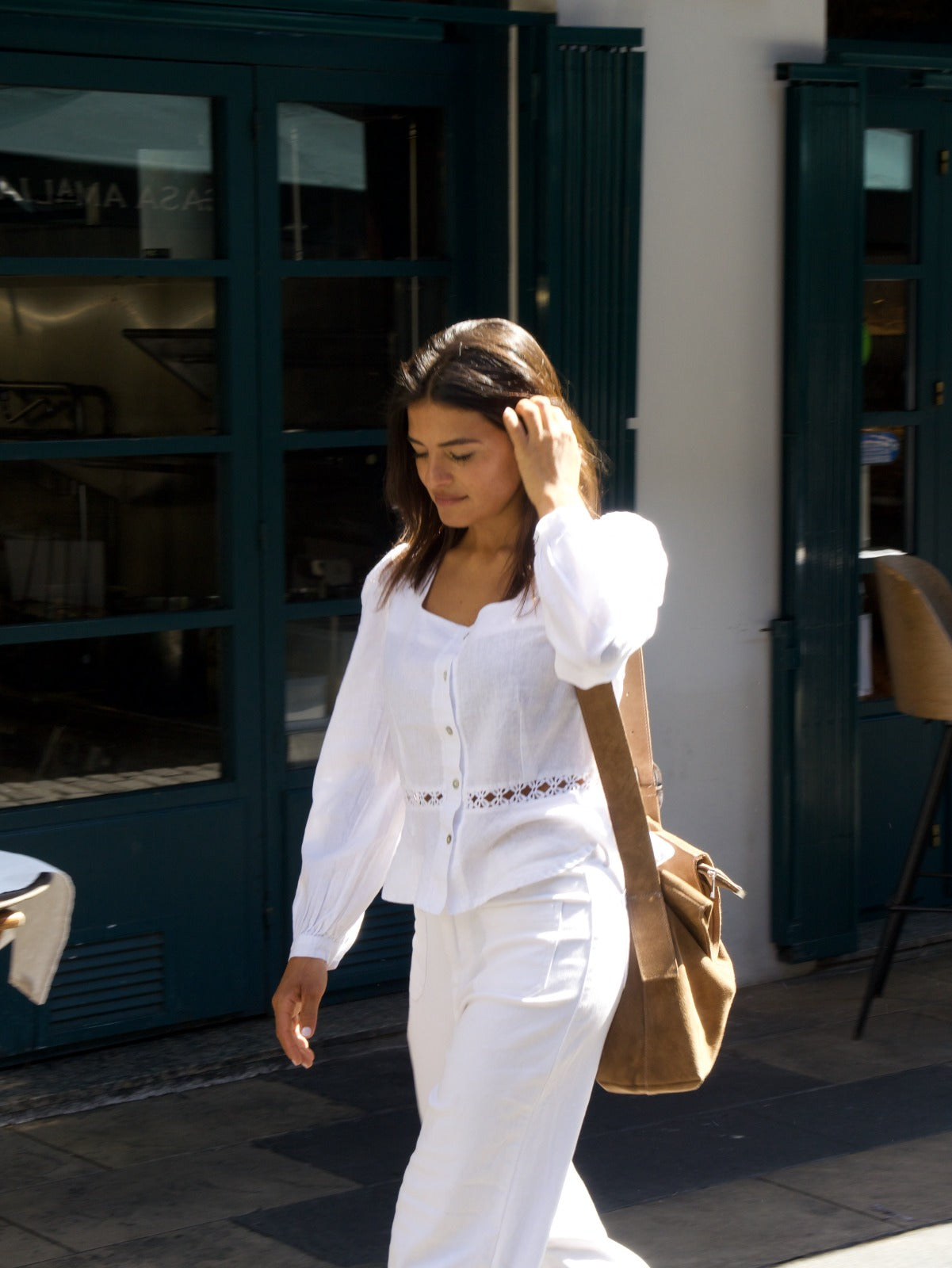 Blusa Roma Blanca Lino