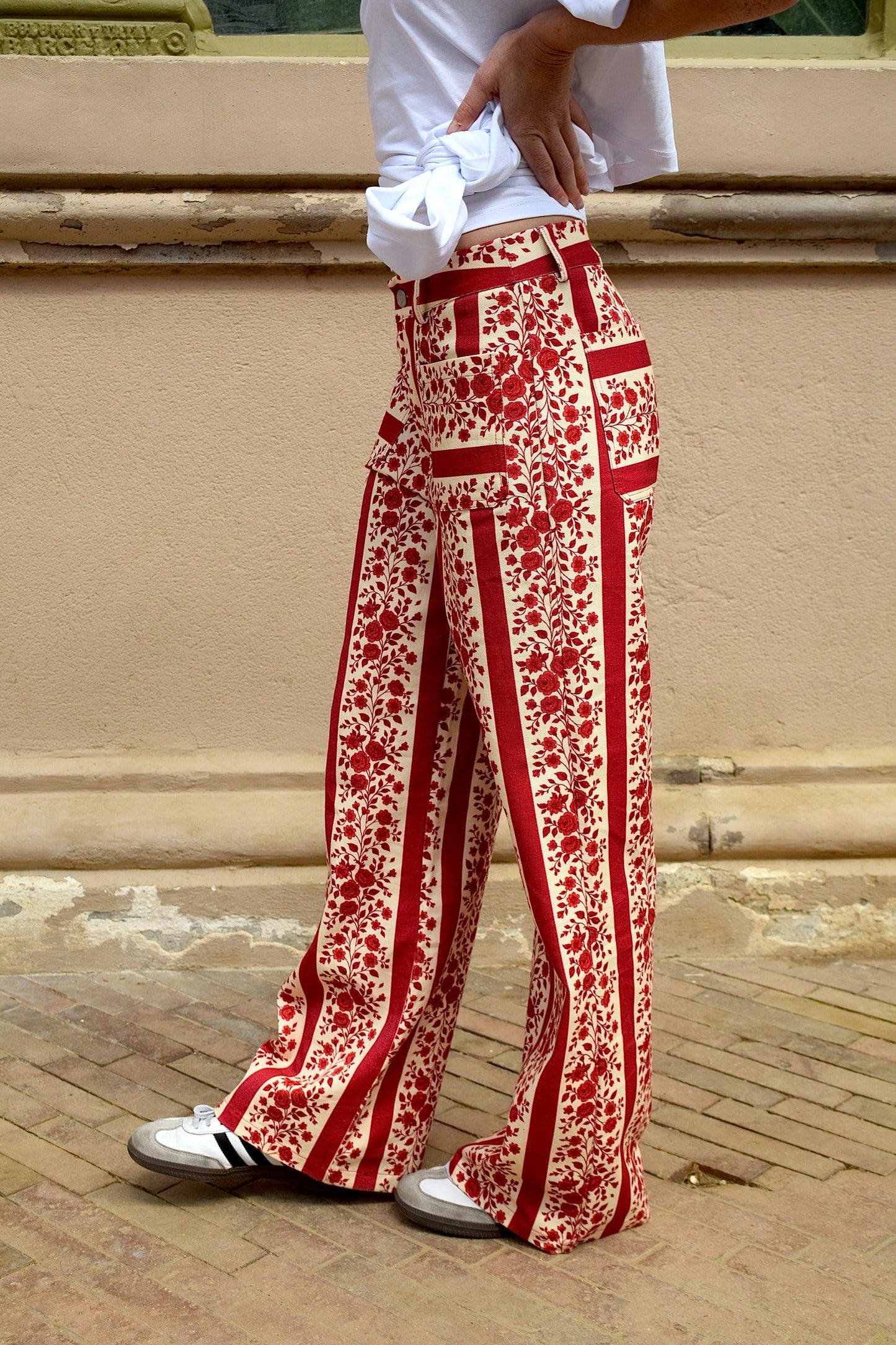 Jeans Valeria Flores Rojo