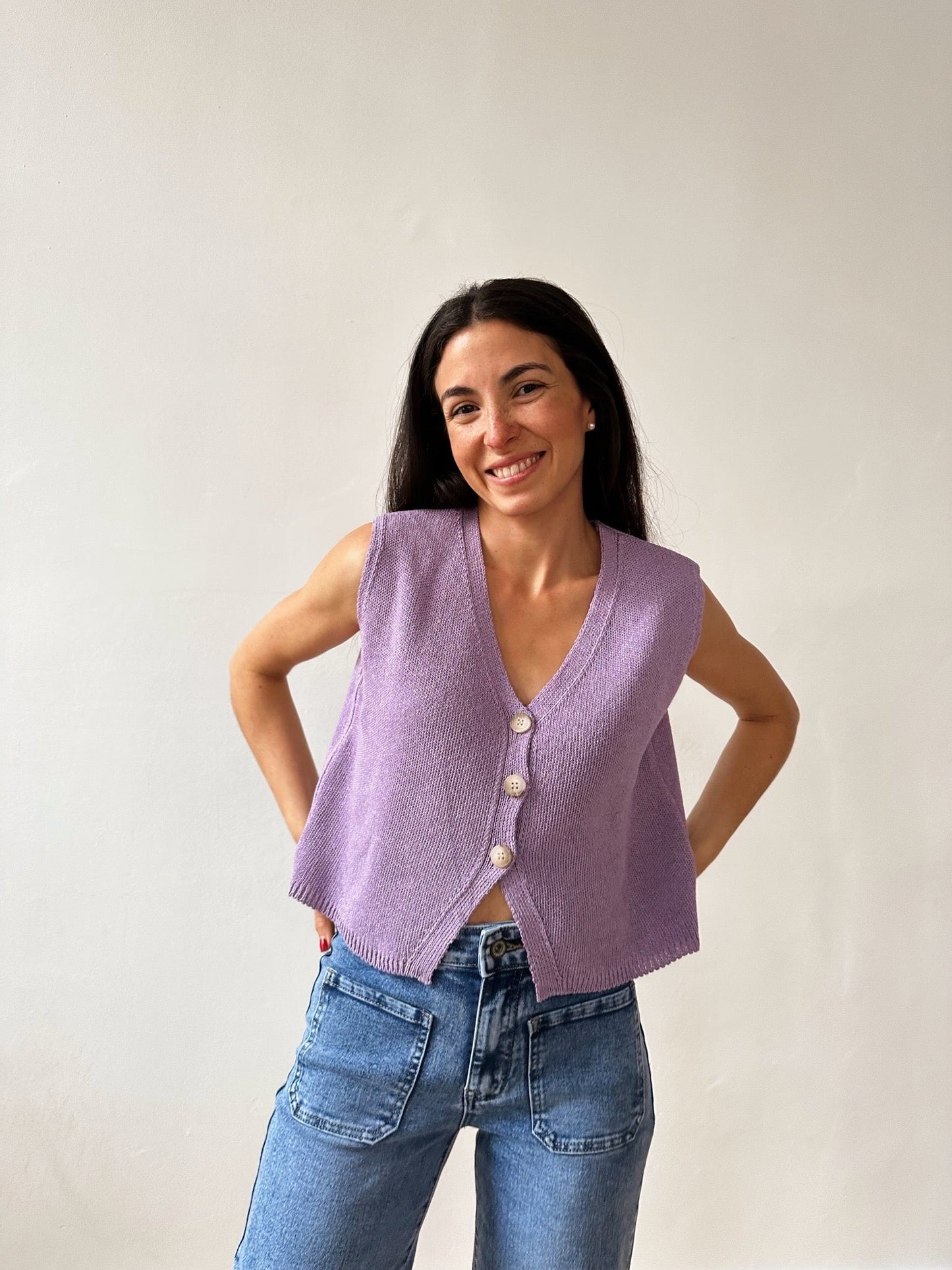 Lavender Cotton Rous Vest