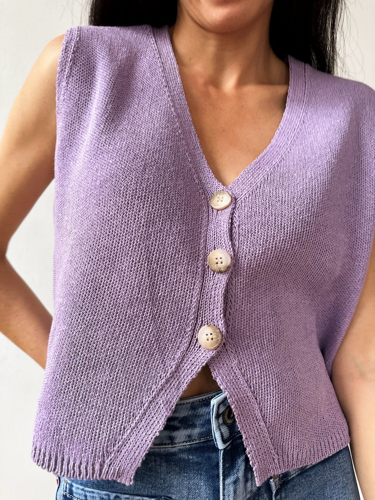 Lavender Cotton Rous Vest