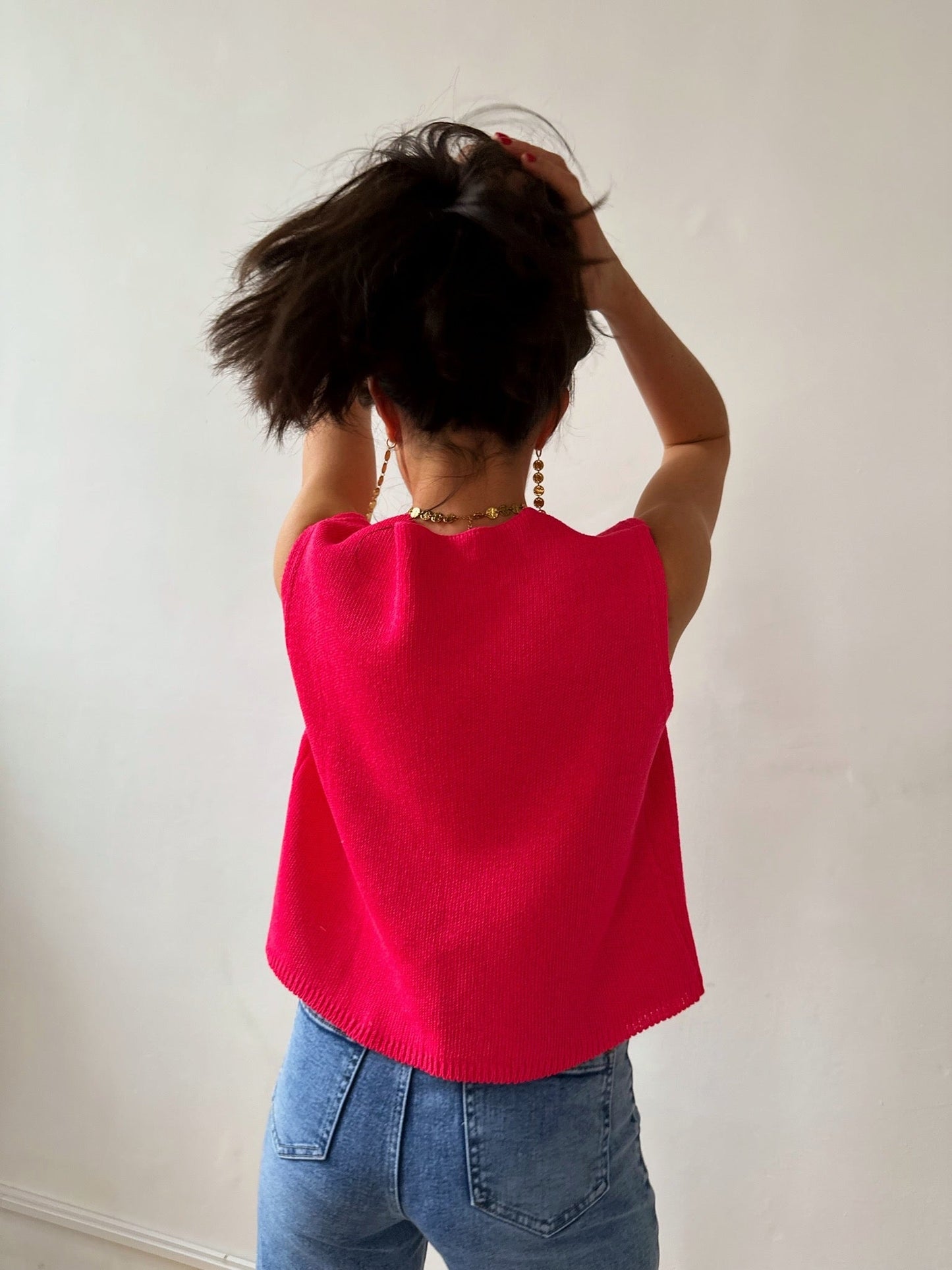 Rous Fuchsia Cotton Vest