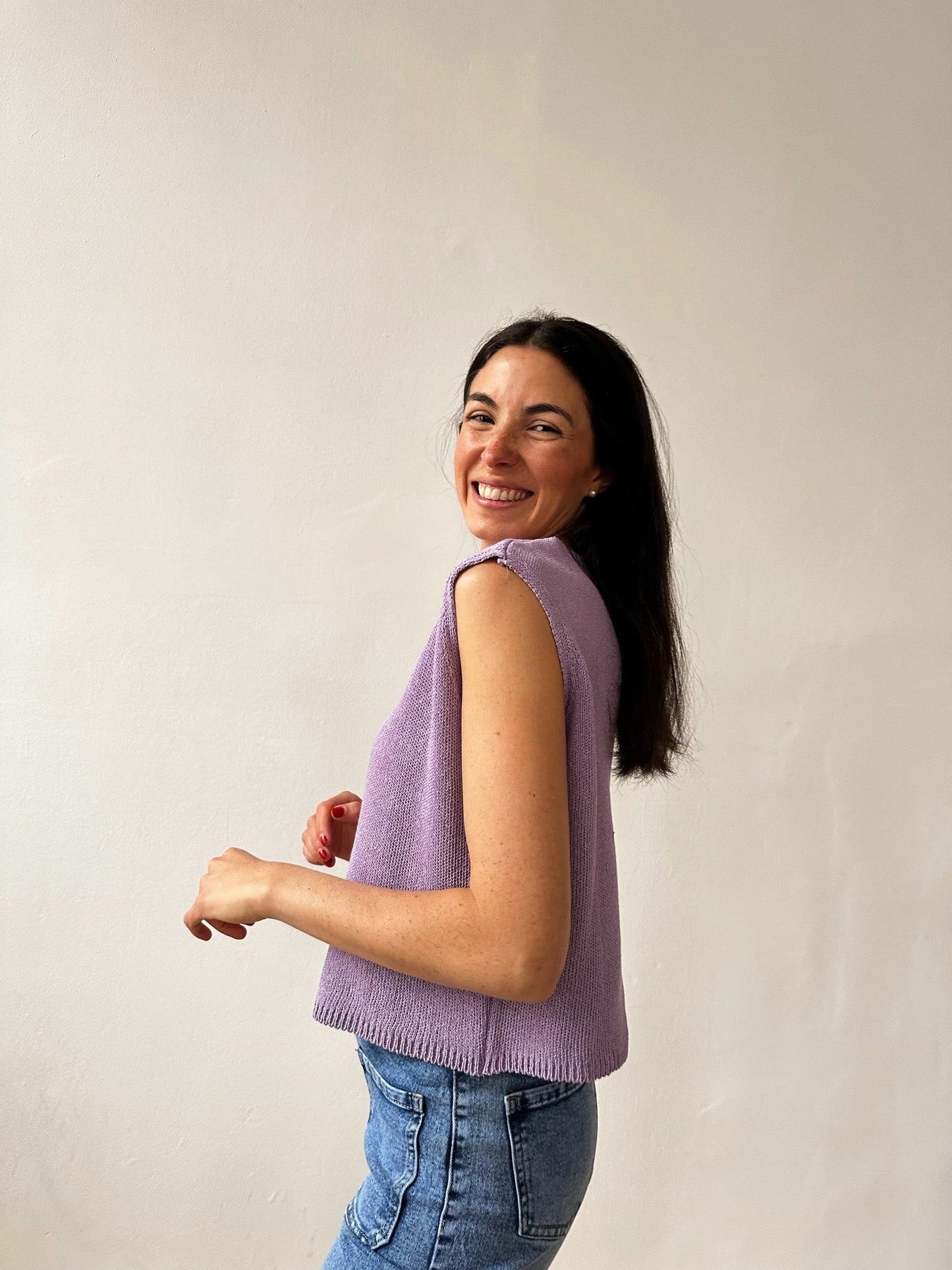 Lavender Cotton Rous Vest