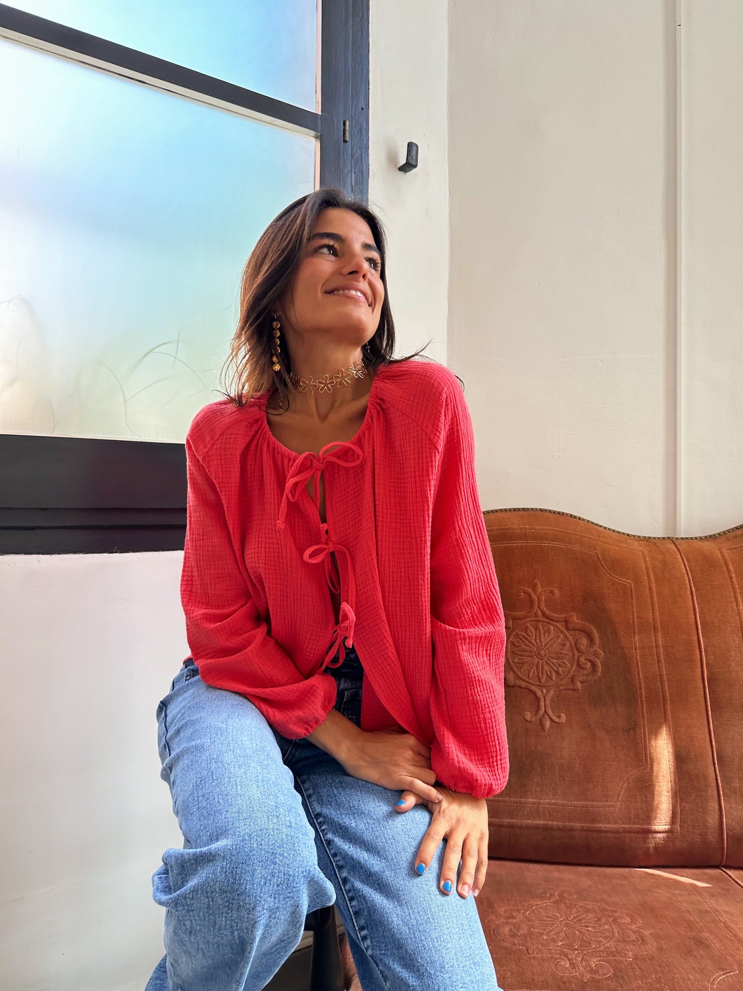 Paula Strawberry Blouse
