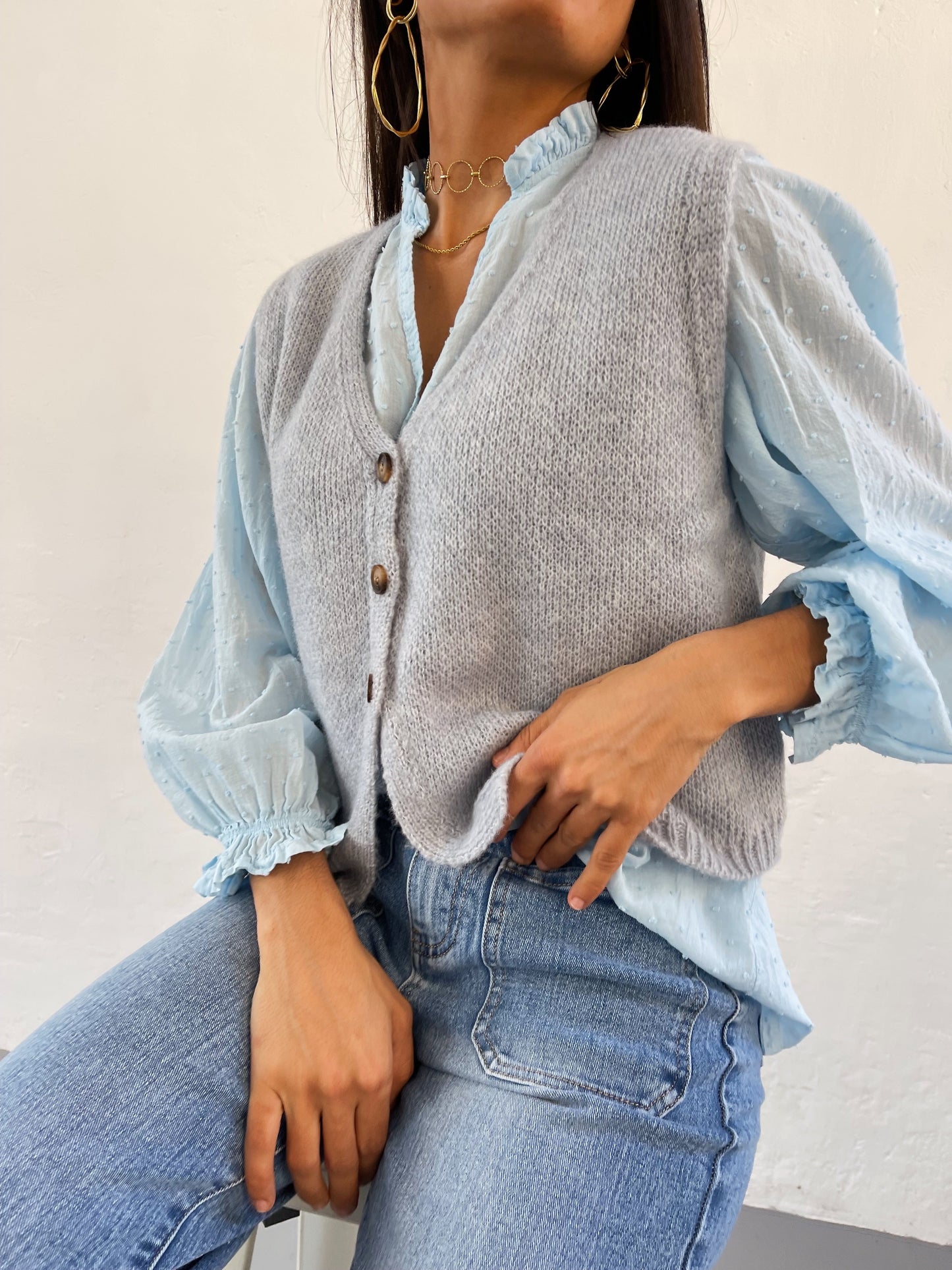 Light Blue Rous Vest