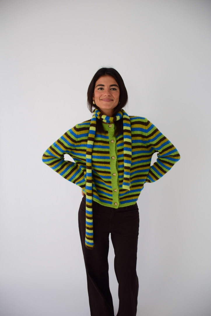 Bufanda Ángela Verde y Marrón
